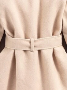 SHEIN Baby Girls' Autumn/Winter Fashion Elegant Classic Long Sleeve Lapel Faux Fur Collar Overcoat