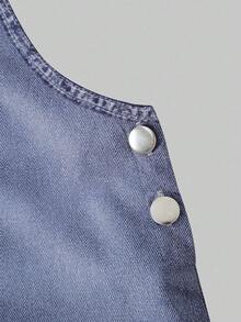 Sparklyn 复古美式拼布印花休闲运动街头涂鸦印花牛仔宽松直筒宽松背带裤