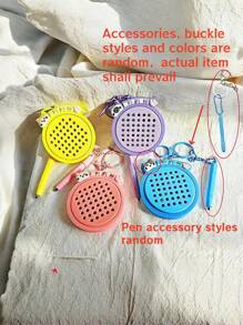 POKOJA LAND 1个迷你磁性减压钢球画板，带钥匙扣，便携式抗焦虑感官玩具，适合成人 - 有趣的办公桌小工具，旅行减压拼图（多动症患者的理想礼物）