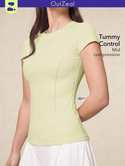 OutZeal 女士运动T恤 健身上衣 吸汗塑形 速干 丝滑柔软 圆领紧身T恤