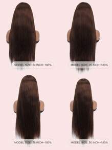 9AM Hair Brown Wear And Go Glueless Wigs Human Hair Pre Cut 26 Inch 5x6 Chocolate Brown Straight Glueless Wig Human Hair Pre Plucked Bleached Knots #4 Dark Brown Lace Closure Wigs 180 Density For Women Winter Christmas Halloween Costumes Autumn Outfits Women Fall Outfits