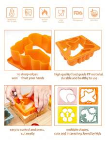 SHEIN Basic living 1 Pc Plastic Multiple Shapes Sandwich Cutter Durable Cookie Cutter Multifunctional Mold - Multicolor - View 5