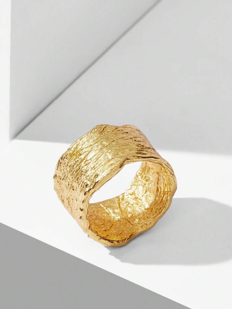 18K GOLD PLATED ASYMMETRICAL CHUNKY RING