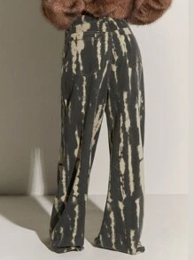 Athîral Women's Street Fashion Loose Fit Printed Denim Jeans,Fall Outfits Women,Cargo Jeans