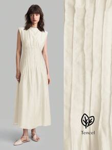 Ontre 2025新款优雅纯色束腰长裙女士连衣裙，优雅连衣裙，外套，商务休闲连衣裙，度假海滩派对连衣裙，教师装，休闲连衣裙，节日连衣裙