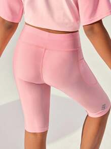 JNSQ Pantalon corsaire de compression pour sports de plein air pour préadolescentes, retour à l'école. Shorts leggings ajustés pour enfants avec couture quadruple aiguille six fils sans couture, pour l'extérieur.
