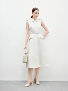 CUCCOO BIZCHIC 女士时尚杏色后带侧扣粗跟尖头穆勒鞋，适合日常通勤、约会和派对 - 杏色 - 查看 10