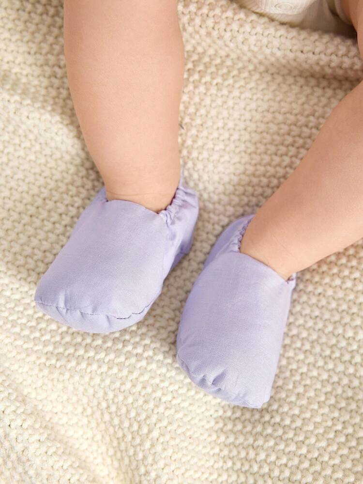 Cozy Pixies 2pcs/Set Baby Purple Bow Headband And Floral Socks Booties Set (1 Pair Booties + 1 Headband), Suitable For Newborns, Can Be Used As Gift Set - Multicolor - View 6