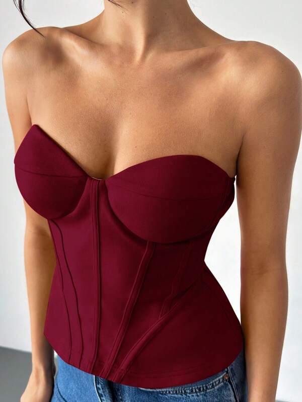 Firerie Women's Elegant Solid Color Bralette Crop Top