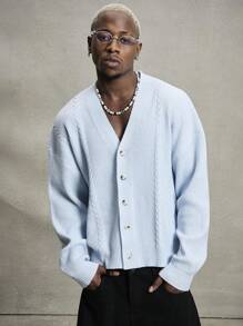 PAVTROS Áo khoác cardigan nam Manfinity Streetrush màu trơn đa năng thường ngày, trở lại trường, thu đông, áo dài tay - Nhiều màu - Xem 1