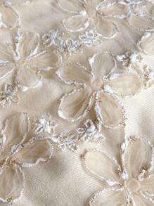 Siren Gaze 女装秋季新款3D花卉单排扣针织背心 - 杏色 - 查看 8