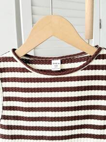 SHEIN Tween Girl Casual Basic Textured Knit Sleeveless Top And Shorts Set Girls Striped Two Piece Set Girls Striped Short Set Two Piece Summer Set Kids Tween Girls Striped Two Piece Kids Striped Two Piece Set