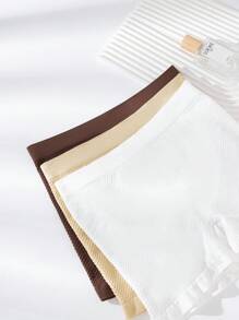 SHEIN 5 条装女士无缝弹力平角内裤，适合所有季节和日常穿着 - 彩色 - 查看 6