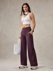 OutZeal 女士运动裤 日常休闲居家服 柔软针织面料 吸汗速干 高腰直筒裤型 带口袋