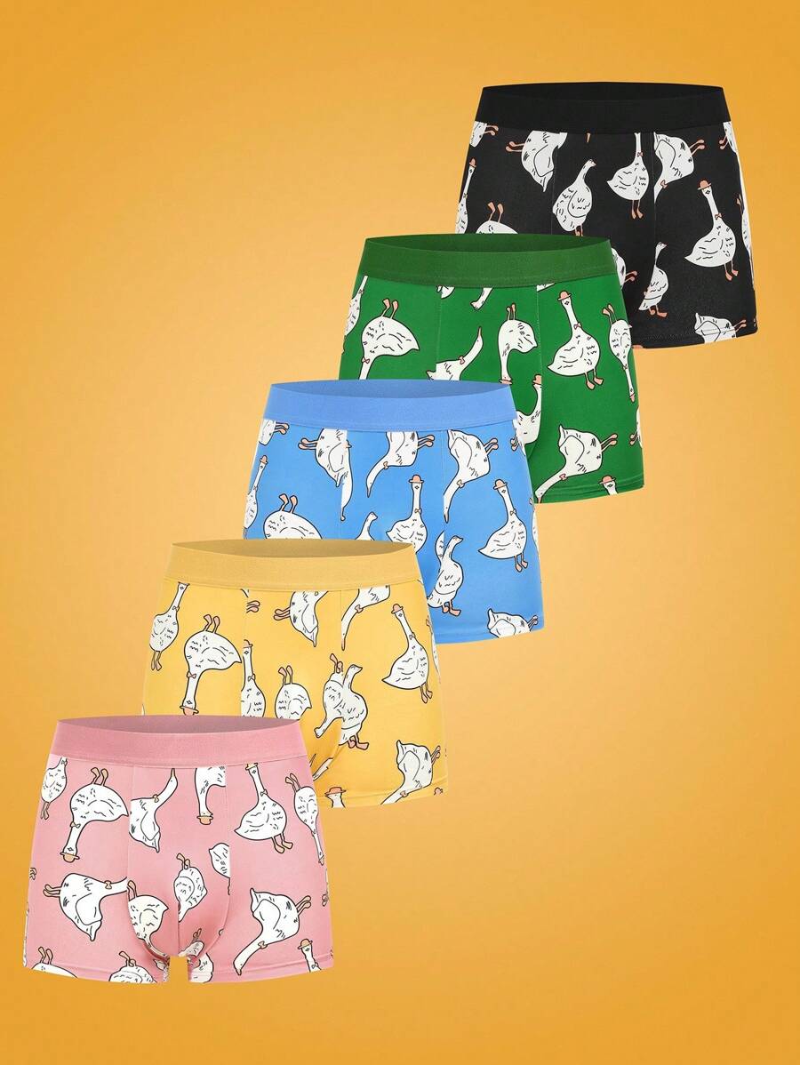 Men's 5pcs Animal Printed Boxer Briefs Sets - Multicolor - View 1