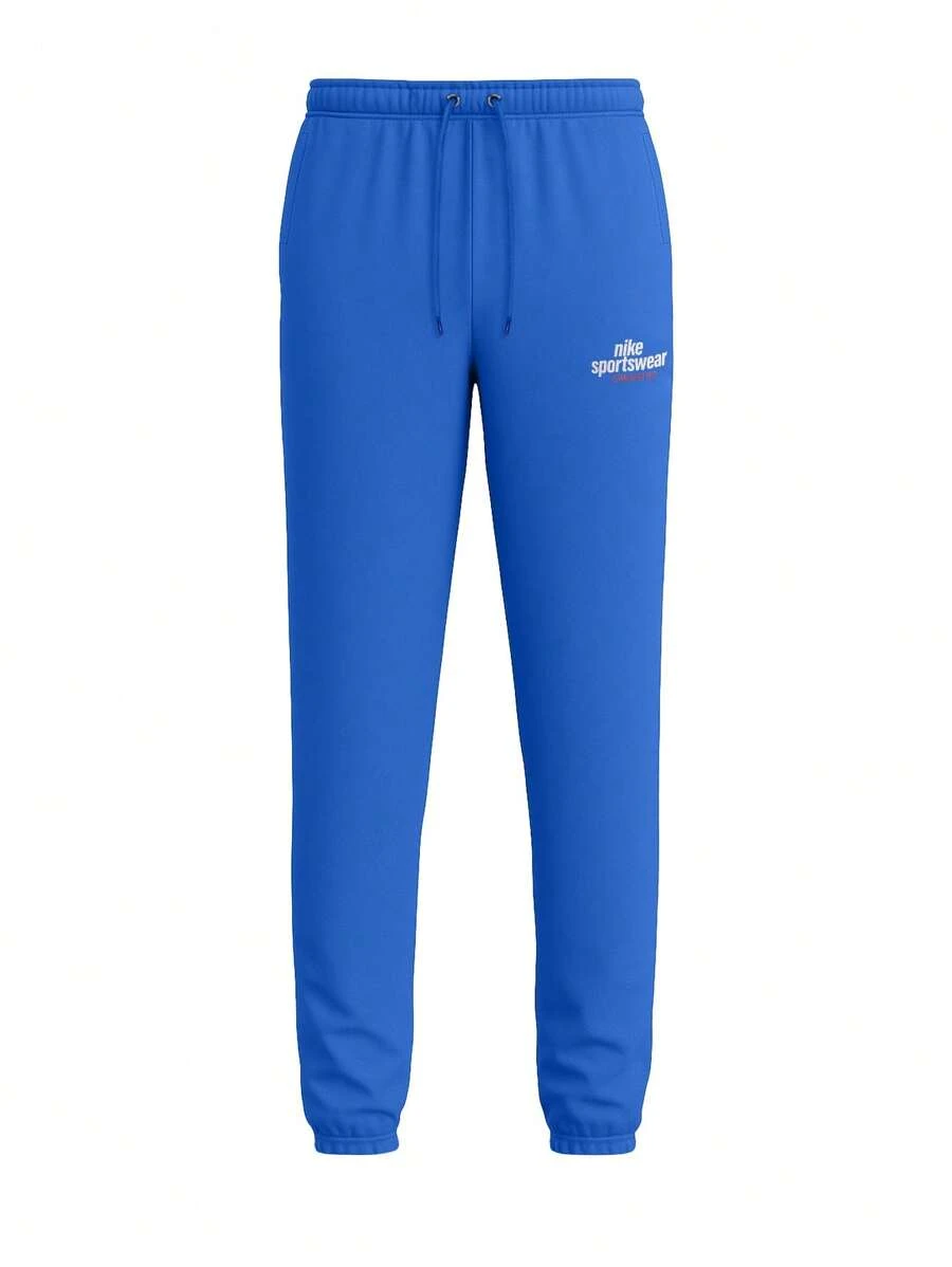 Nike Sportswear Club - Men's Drawstring Waist Cuffed Casual Sweatpants - Blue - View 1