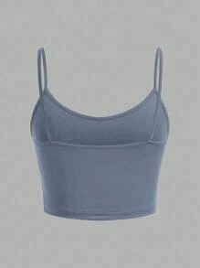 SHEIN EZwear 3件裝黑色藍色白色女款修身短版休閒背心，適合夏季 - 彩色 - 查看 9