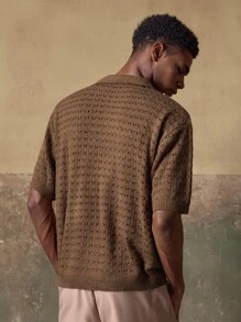 AKNOTIC Asymmetrical Pattern Casual Vacation Men Cardigan Sweater