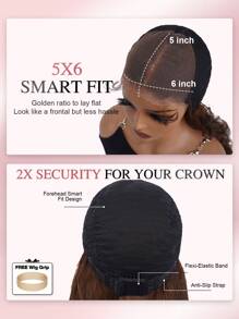 9AM Hair 巧克力棕色波浪无胶假发 真人发丝 预拔 预剪 无胶前蕾丝假发 可直接佩戴 6x5 波浪卷发 180% 密度 #4 闭合假发 漂白结 女士 - S4 - 查看 7