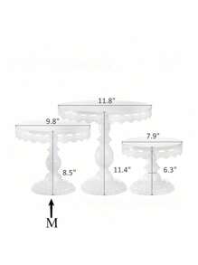 1 pieza Soporte de pastel con decoración de encaje blanco, Juego de soportes de pastel de metal, para exhibir bandejas de postres y cupcakes, adecuado para cumpleaños, fiestas, bodas, celebraciones - Multicolor - Ver 13