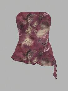 SHEIN EZwear 女士休闲花卉印花吊带背心 - 白色 - 查看 3