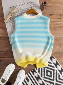 Manfinity Joysei 男士渐变色针织背心，春秋季休闲装 - 彩色 - 查看 2