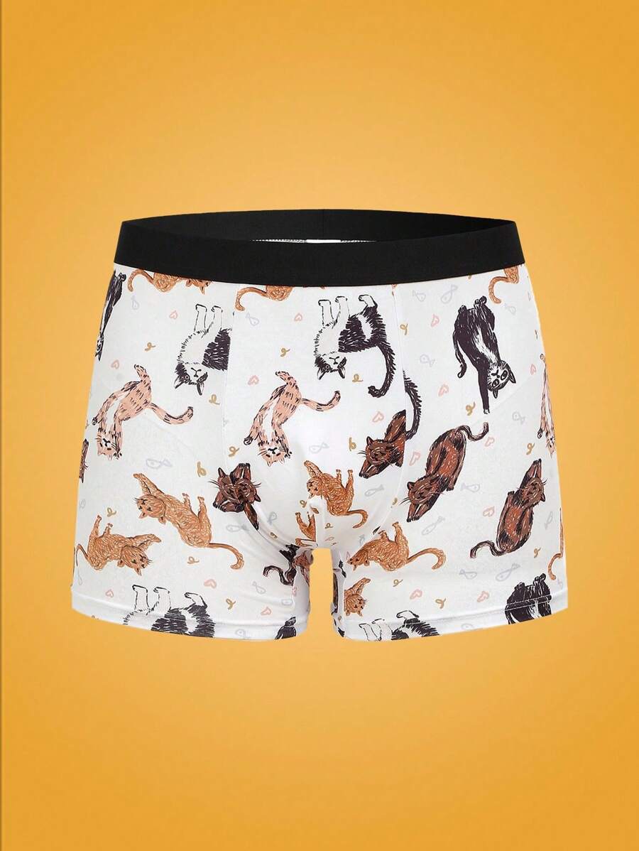Manfinity 男士貓印花短暫內褲