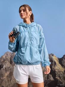 In My Nature Women Outdoor Jackets, Women Windbreaker Jacket Waterproof Jacket Women Hiking Jacket Women Light Blue Jacket Women Hiking Outdoor Jacket Women Camping Climbing, Translucent Jackets, Lightweight Jackets Thermal Thick Warm Jacket - Blue - View 3