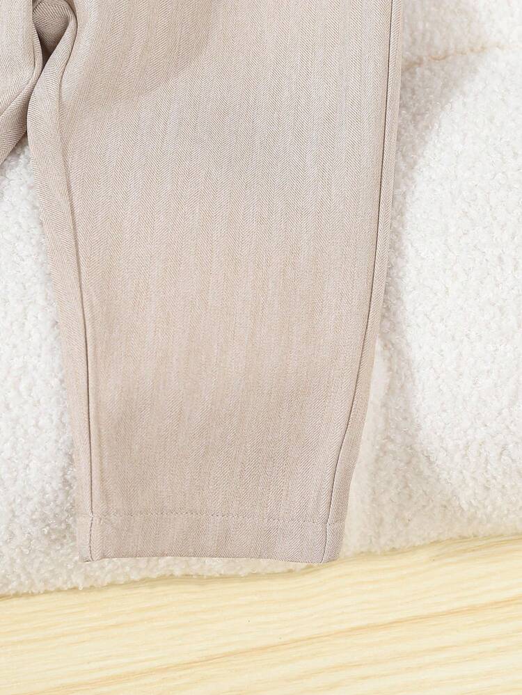 3 件套幼儿男童休闲正式绅士西装套装，包括宽松纯色长袖西装外套（带口袋和撞色纽扣）、松紧腰裤和帽子，适合生日派对、婚礼、返校、1 岁生日、洗礼、表演、节日，面料柔软舒适，儿童婚礼派对西装套装返校季 - 彩色 - 查看 8