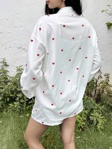 SHEIN 3件套青少年女孩休闲白色宽松衬衫、背心和裤子套装 - 白色 - 查看 2