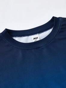 JNSQ Tween Boys Outfit Sets, Children's Autumn/Winter Sports Wear, Boys Slim Fit Gradient Tie-Dye Long Sleeve Crew Neck T-Shirt Paired With Slim Fit 2 In 1 Pants, 2-Piece Sports Suit, Suitable For Autumn/Winter Daily Wear, Outdoor Activities, Holidays, Streetwear, Parties And Leisure - Multicolor - View 5