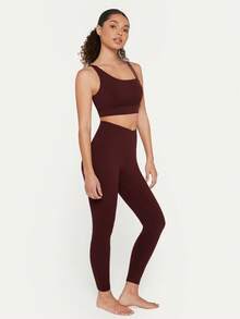 GLOWMODE FeatherFit™ Asymmetric Strap Sports Bra - Burgundy - View 8