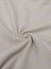 Omancia Women's Metal Ring Floral Trim Flare Sleeve Fitted Stylish Elegant Knit Top, Suitable For Thanksgiving, Autumn/Winter Fall Cloth For Women - Khaki - View 7