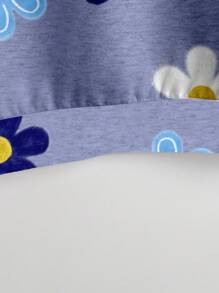 SHEIN LUNE 休闲可爱碎花图案圆领宽松女式卫衣，适合秋冬季节，休闲百搭 - 彩色 - 查看 5