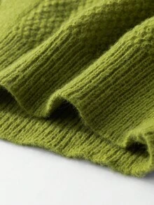 Manfinity Homme 男士落肩长袖单排扣休闲开衫 绿色开衫 男士，秋冬 - 綠色 - 查看 7