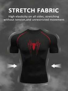 Manfinity Sport Corelite Set deportivo de 2 piezas para hombre, con top de manga corta y shorts con cordón, conjunto casual de entrenamiento para exteriores y gimnasio, transpirable