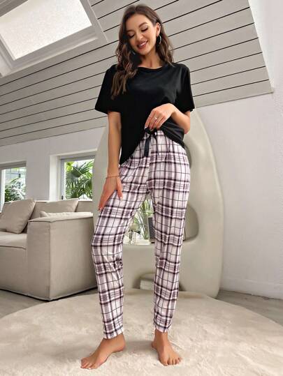 Plaid Print PJ Set Pajama view 4