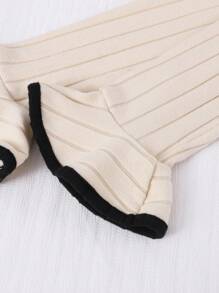 Sparklyn Tween Girl Contrast Trim Bell Sleeve T-Shirt And Flared Pants Set Fall Winter