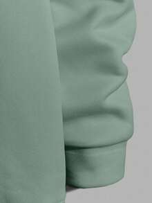 EURMUSE Áo nỉ có mũ trùm đầu thường xuyên họa tiết Rose Embriodery dành cho nam - Màu xanh Bạc hà - Xem 3