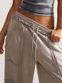 Bohemela 女式休闲纯色针织宽松抽绳运动裤