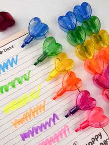 1 Stück süße fluoreszierende Stifte, geeignet für Schule und Büro fluoreszierende Marker und Kinder Graffiti Rückkehr zur Schule - Verschiedenfarbig - Übersicht 14