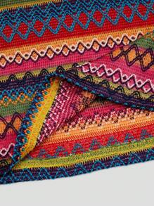 Sweetra Đầm len hai dây phong cách Bohemian cho kỳ nghỉ hè trên bãi biển dành cho nữ - Đỏ - Xem 6