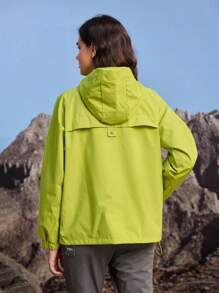 In My Nature Light Green,Autumn,Athletic,Tropical,Vacation Outdoor Hooded Windbreaker,Breathable Sun Protection Activewear - Olive Green - View 6