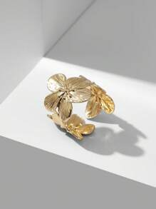 MOTF PREMIUM Anillo de flor grande con baño de oro de 18K - Amarillo Oro - Ver 5