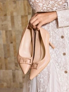 MOTF PREMIUM PU皮革尖头高跟鞋 - 杏色 - 查看 3