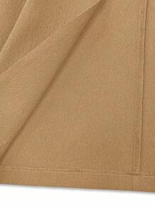 SHEIN LUNE Notched Detail Open Front Vest Blazer - Khaki - View 7