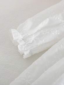 Cozy Pixies Baby Mädchen einfarbiges Kleid mit gesticktem Grafik-Peter-Pan-Kragen, Langarm und Taillenzug