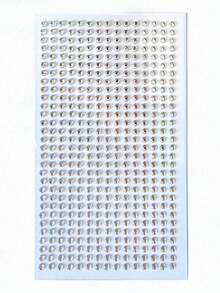 SHEIN 1 件套水钻什锦贴纸套装，闪亮 DIY 工艺贴纸，适用于剪贴簿、日记本、拼贴画、卡片制作、手机壳装饰、笔记本电脑、水瓶、规划师、礼品包装 - 用于美学项目的自粘宝石 - 白色 - 查看 17