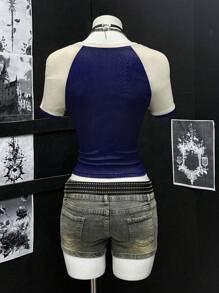 EgrlEra Áo thun cổ tròn họa tiết đồ họa phong cách retro Street Chic dành cho nữ - Nhiều màu - Xem 2