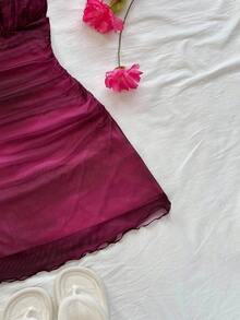 Soleia Váy ngắn ôm sát dáng chữ A cổ chữ V phối lưới ombre cổ điển gợi cảm, thích hợp cho ngày lễ, hẹn hò, tiệc trà chiều, kỳ nghỉ, lễ hội âm nhạc, phong cách Boho - Nhiều màu - Xem 4